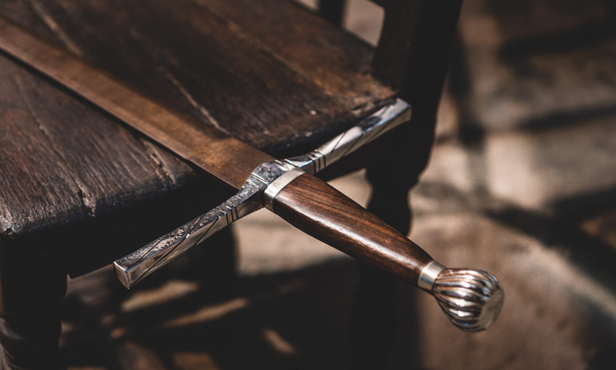 brown wooden handle bar on brown wooden table